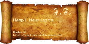 Hampl Henrietta névjegykártya